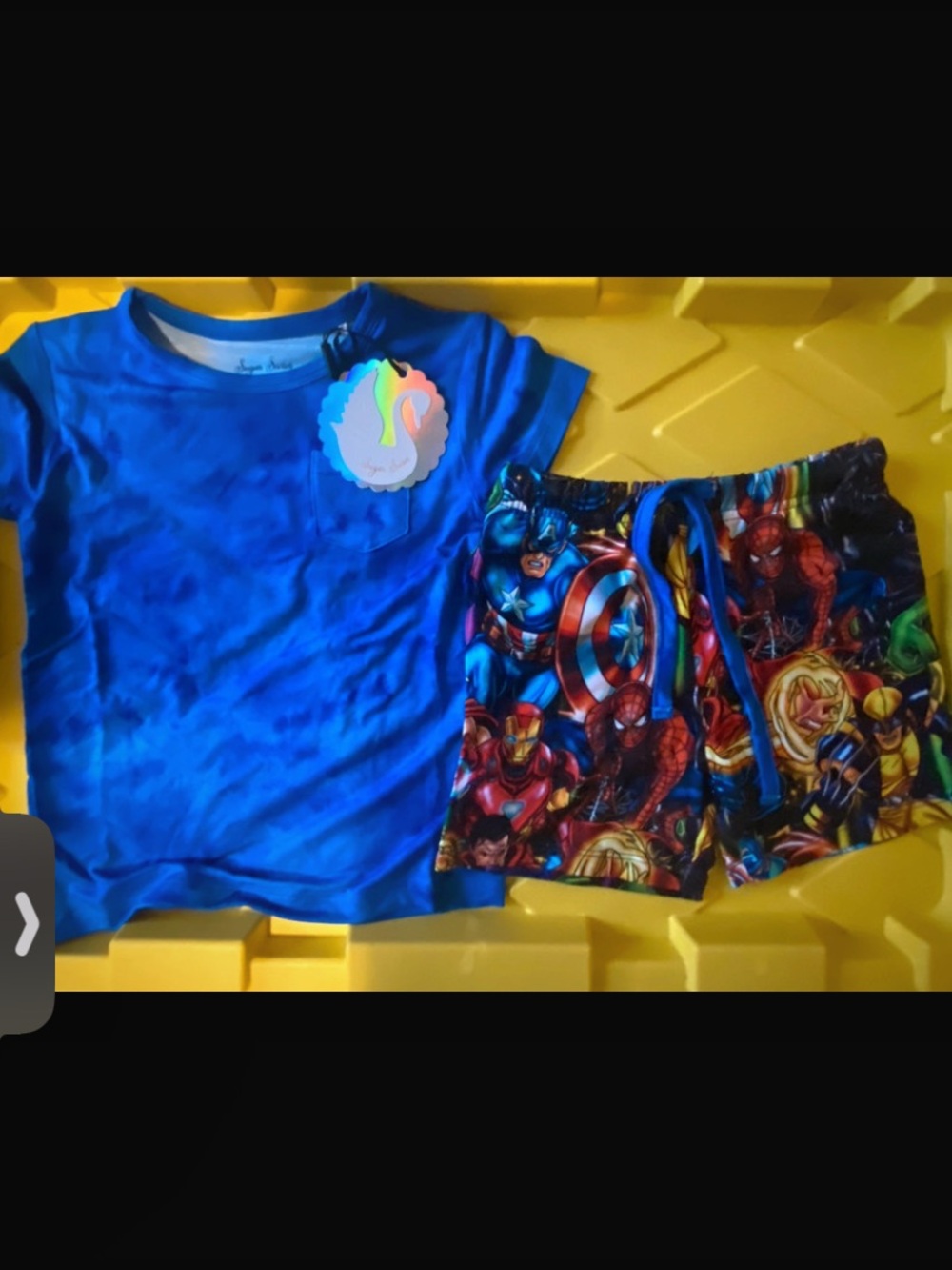 Sugar Swan 3t boys Superhero daywear short set Avengers NWT